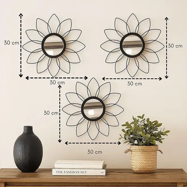 Black_Metal_Sunflower_Mirror_Wall_Decor_|_Decorative_Mirror_Wall_Mounted_|_Mirror_Wall_Decor_For_Living_Room_|_Beautiful_Metal_Modern_Designer_|_Hanging_Mirror_Sculpture_Set_Of_3