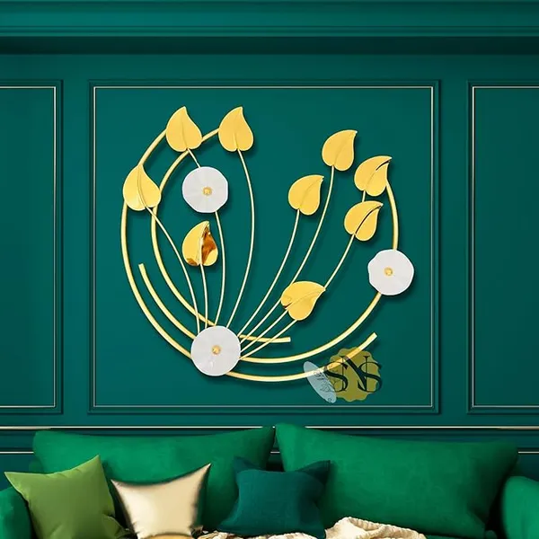 White_&_Gold_Luxury_Pvd_Metal_Wall_Art_Decorations_|_Steel_&_Iron_Combination_|_3D_Modern_Moon_Wallart_For_Home_Decoration,_Living_Room,_Hotel,_Restaurant,_Office_(White_&_Gold)