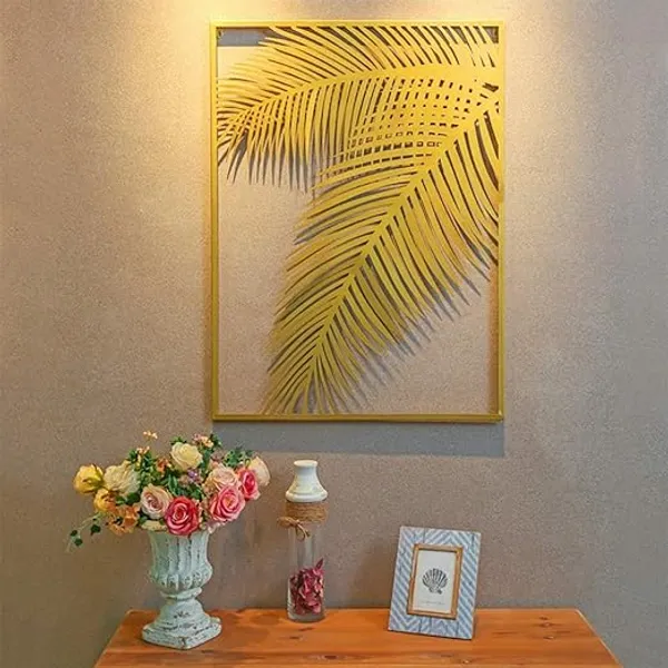 Golden_2_Pieces_Metal_Palm_Leaf_Wall_Decor_Home_Art_Set_|_Metal_Wall_Hanging_Art_Antique_Style_Wall_Decor_Restaurant_|_Hotel_|_Home_|_Bedroom_|_Living_Room_(Set_Of_2)_(Golden)