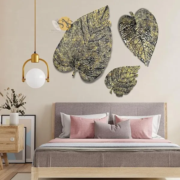 Black_&_Gold_Luxury_Metal_Abstract_Figures_Leaf_Wallart_Set_Of_3_Handcrafted_Wall_Sculpture_Wall_Art_Multicolor_For_Home_Decoration_(Color-_Black_&_Gold)