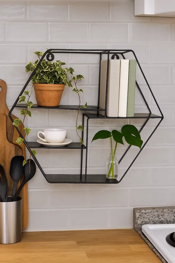 Black_Metal_Wall_Shelf_|_Hexagon_Shelves_With_3_Tier_Metal_Shelf_Storage_Kitchen_Display_Rack_|_Living_Room_|_Bedroom