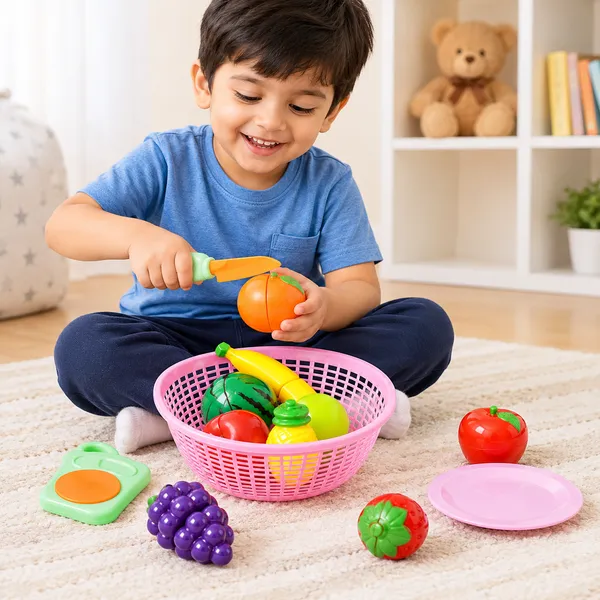 Poly_Propylene_8_Fruits_With_Basket,Chopping_Plate,Knife,Serving_Plate_For_Kids