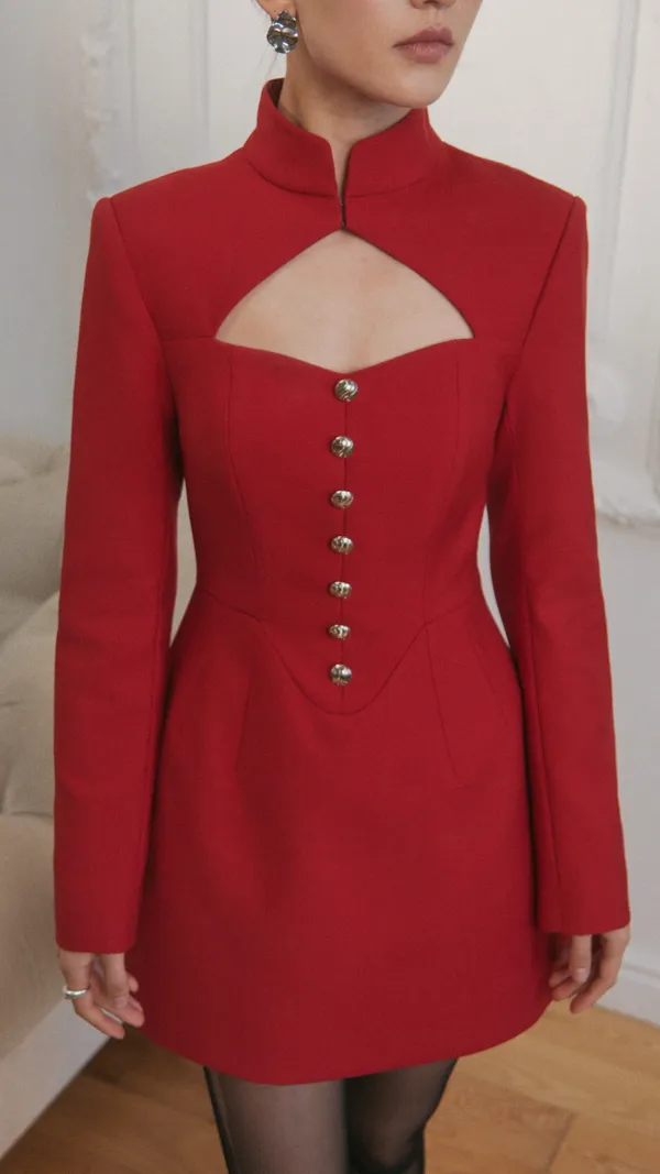 Mini_dress_with_a_cut-out_at_the_chest_and_large_buttons