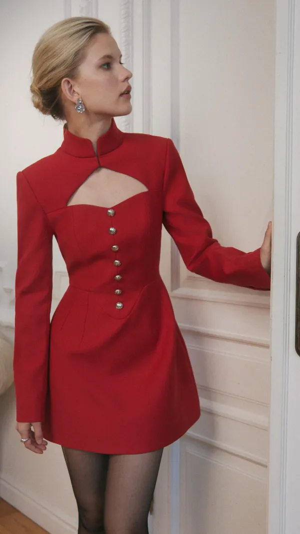 Mini_dress_with_a_cut-out_at_the_chest_and_large_buttons
