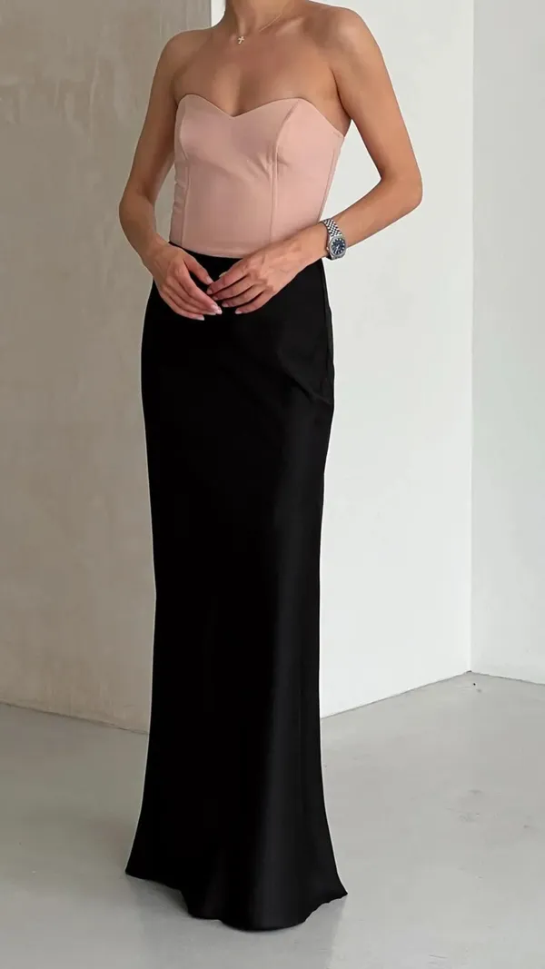 Black_Silk_Satin_Full_length_Skirt_for_Special_Occasions