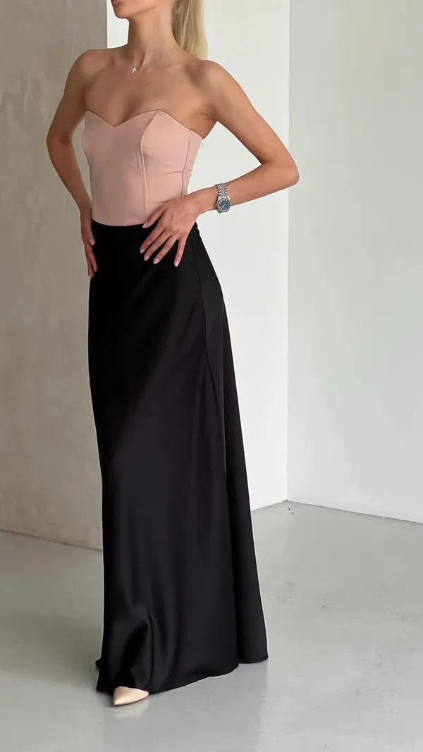 Black_Silk_Satin_Full_length_Skirt_for_Special_Occasions