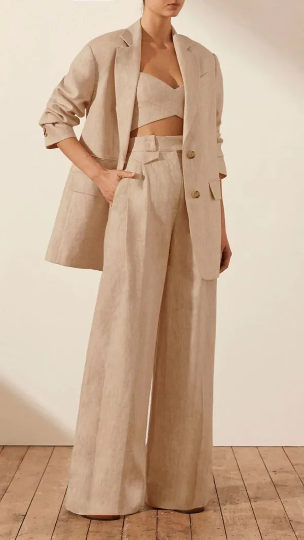 Beige_Crop_Top_With_Flared_Formal_Pants_For_Women