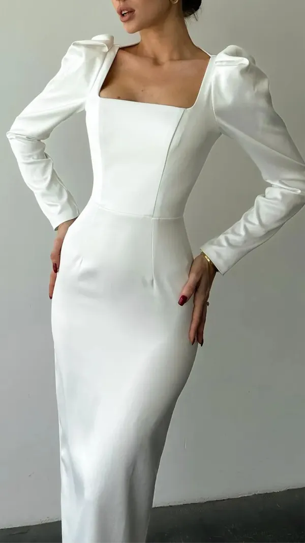 White_Satin_Midi_Dress,_Long_Sleeve_Midi_dress,_Satin_Midi_Dress_with_open_back,