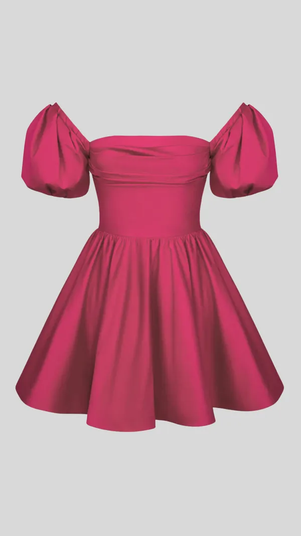 Mini_Dress_Pink_Casual_Dress_With_Sleeves_Puff_Sleeve