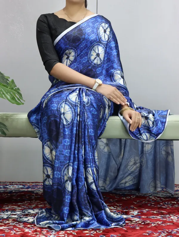 Royal_Blue_Elegant_Designs_Heavy_Satin_Sarees_With_Plain_Blouse_For_Women