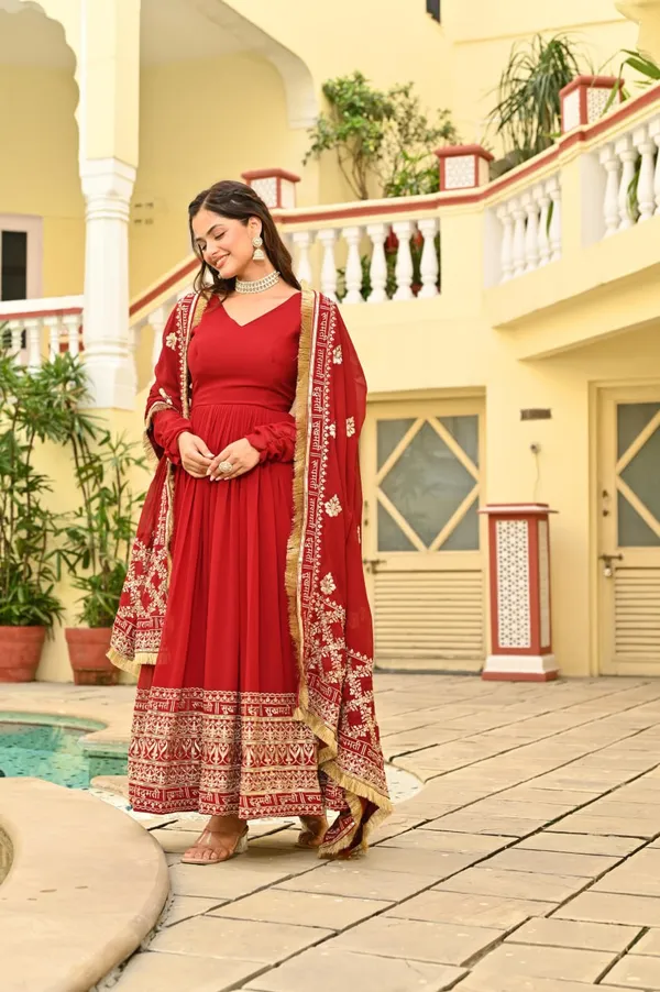 Red_Premium_Designer_Readymade_Gown_Collections_For_Women