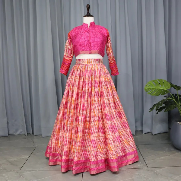 Pink_Printed_Ethnic_Tussar_Silk_Co-Ord_Set_For_Women
