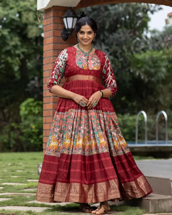 Maroon_Latest_Trendy_Floral_Gowns_For_Festivals_And_Weddings