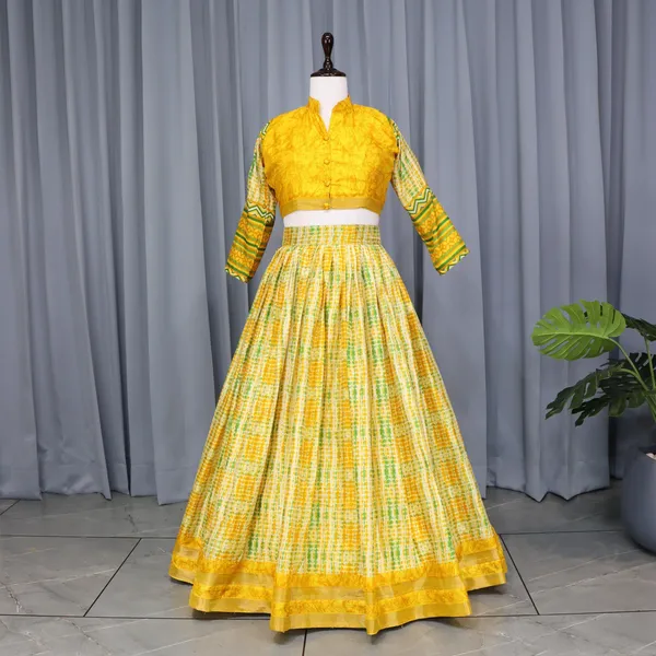 Golden_Printed_Ethnic_Tussar_Silk_Co-Ord_Set_For_Women