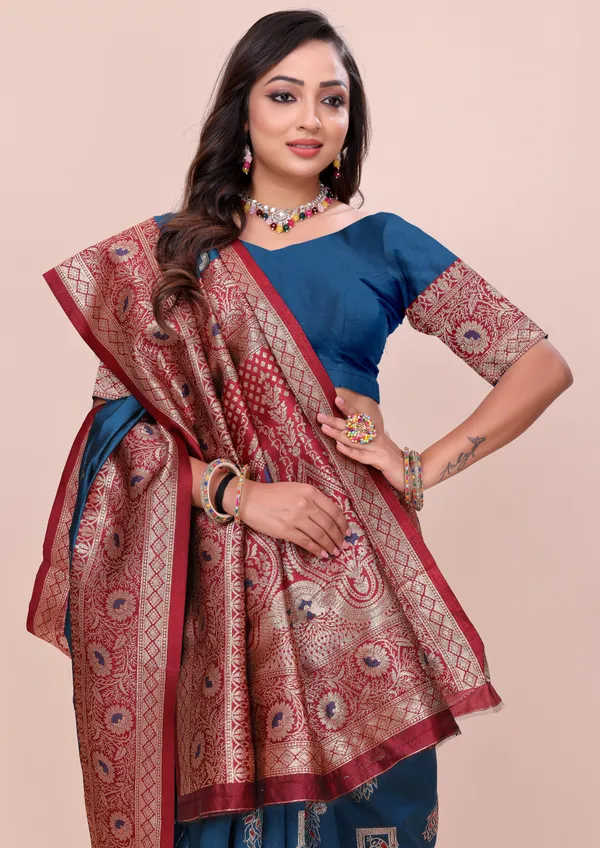 Rama_Soft_Pethani_Silk_With_Zari_Meenakari_Weaving_Designer_Saree