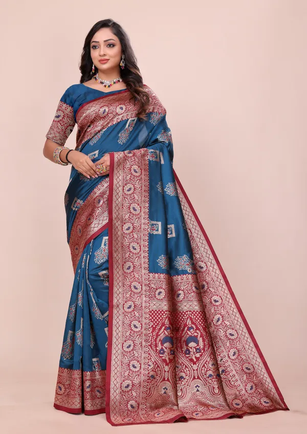 Rama_Soft_Pethani_Silk_With_Zari_Meenakari_Weaving_Designer_Saree