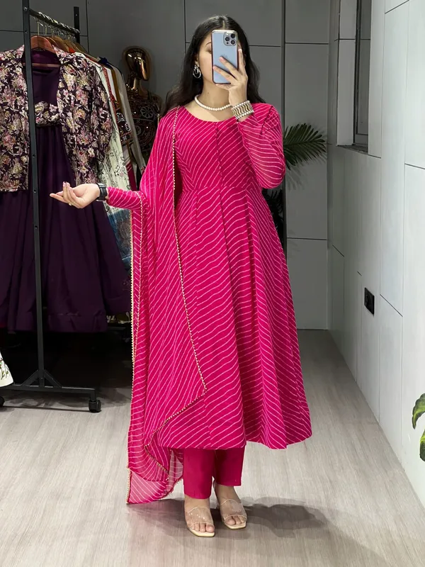 Pink_Blush_Majestic_Leheriya_Print_Kurti_Collection