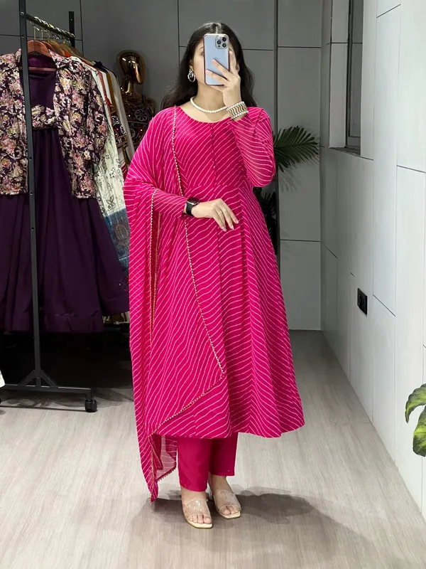 Pink_Blush_Majestic_Leheriya_Print_Kurti_Collection