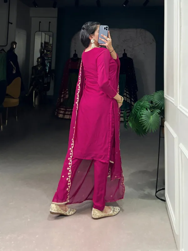 Dark_Pink_Organza_Collection_Ethnic_Dress_For_Women