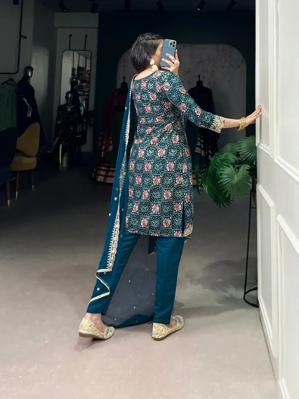 Teal_Blue_Pure_Rayon_Collection_Ethnic_Dress_For_Women