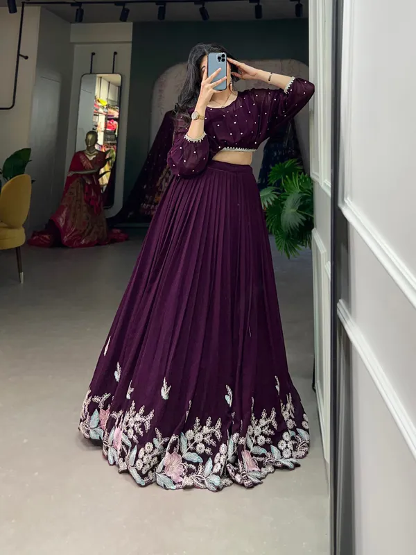 Wine_Flaunt_Your_Flair_With_Georgette_Co-Ord_Set_For_Women