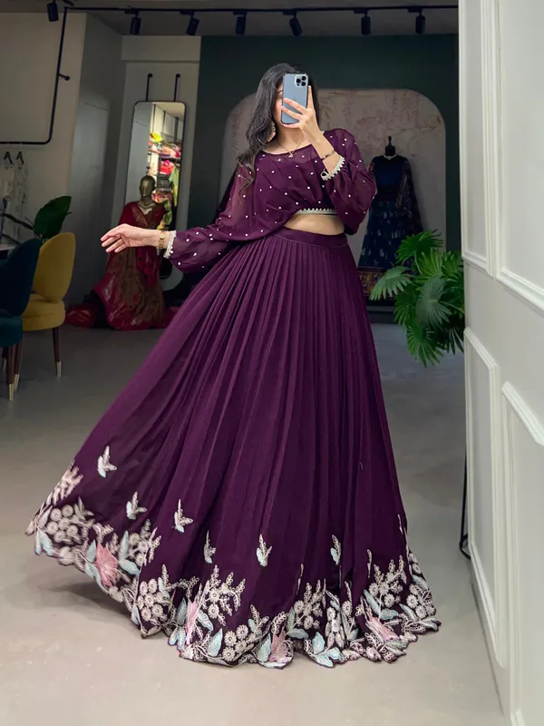 Wine_Flaunt_Your_Flair_With_Georgette_Co-Ord_Set_For_Women