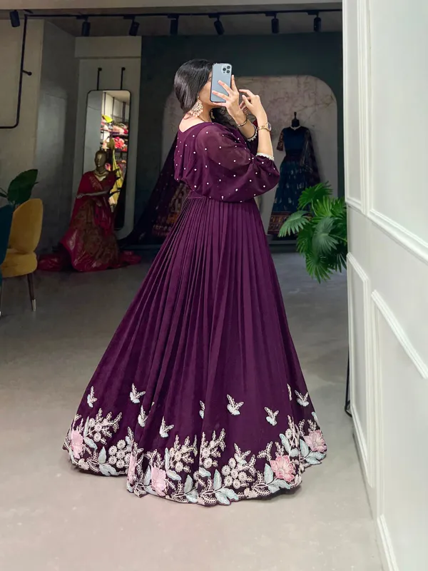 Wine_Flaunt_Your_Flair_With_Georgette_Co-Ord_Set_For_Women