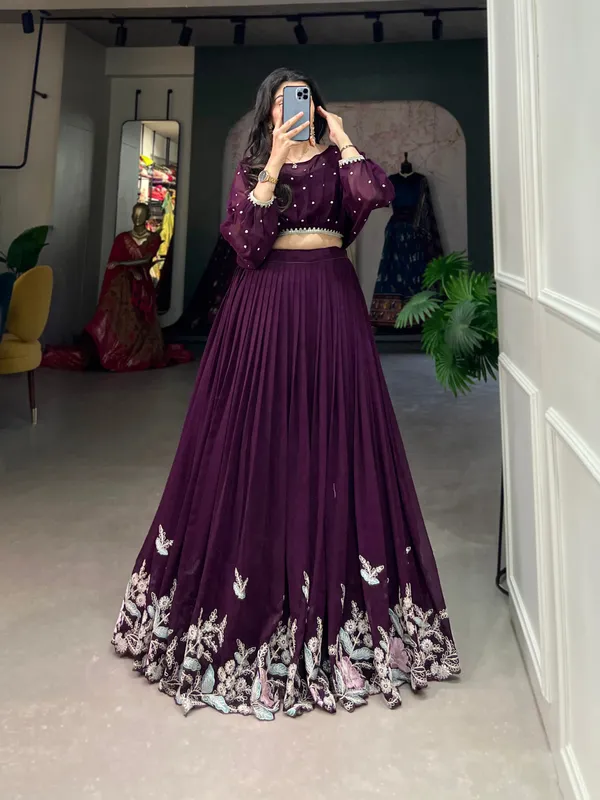 Wine_Flaunt_Your_Flair_With_Georgette_Co-Ord_Set_For_Women