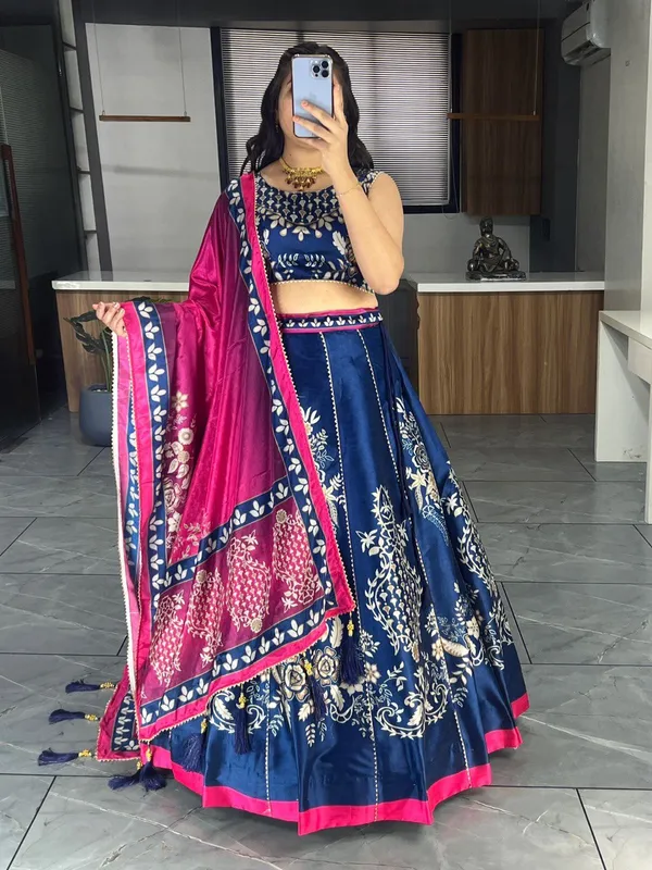 Navy_Blue_Wedding_Floral_Lehenga_Collection_For_Women