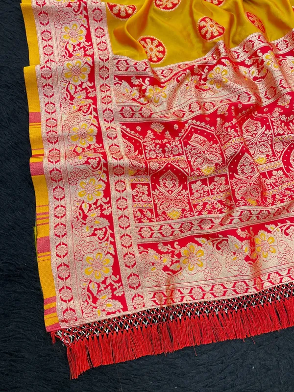 Yellow_&_Red_Soft_Pethani_Silk_With_Zari_Weaving_Design_and_Meenakari_weaving_Saree