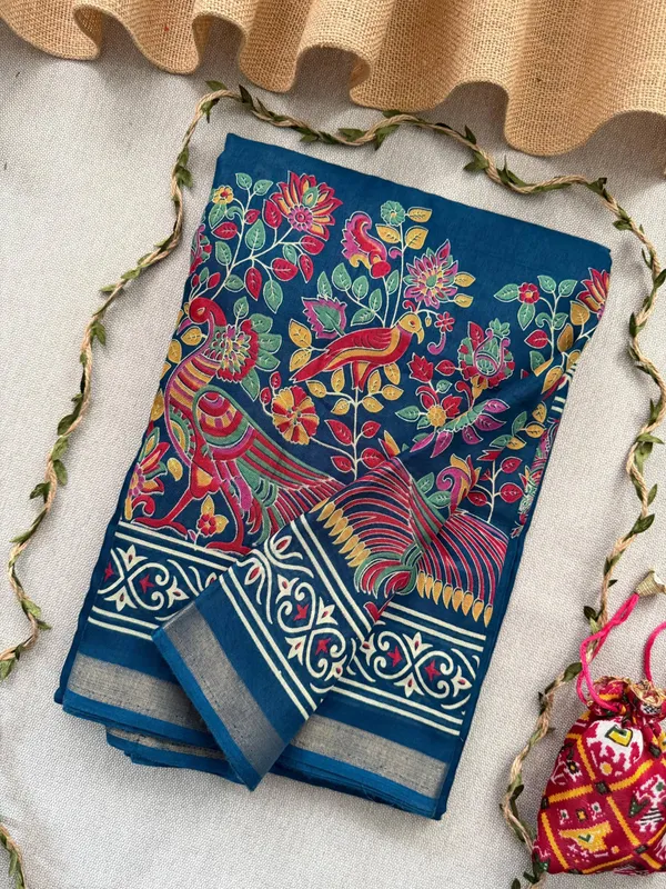 Rama_Presenting_New_Printed_With_Blouse_Mul_Mul_Cotton_Saree