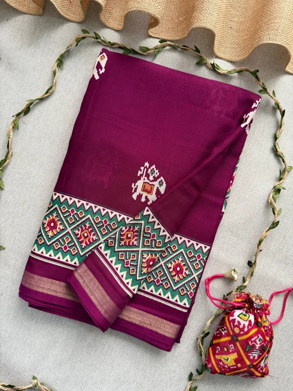 Maroon_Presenting_New_Printed_With_Blouse_Mul_Mul_Cotton_Saree