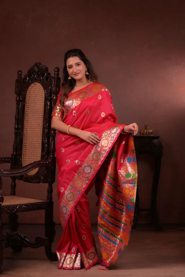 Red_Premium_Soft_Silk_New_Takshashila_Paithani_Saree_Made_With_Smooth_And_Rich_Fabric_Saree