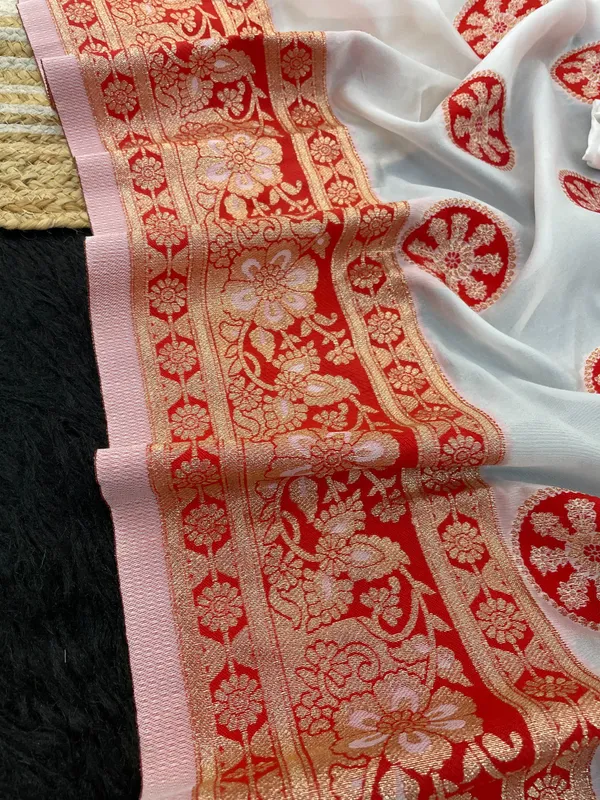 White_&_Red_Soft_Pethani_Silk_Saree_With_Zari_&_Meenakari_Weaving_Saree
