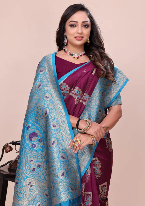 Maroon_Soft_Pethani_Silk_With_Zari_Meenakari_Weaving_Designer_Saree