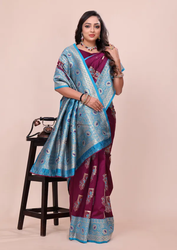 Maroon_Soft_Pethani_Silk_With_Zari_Meenakari_Weaving_Designer_Saree