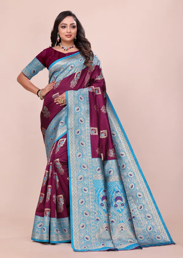 Maroon_Soft_Pethani_Silk_With_Zari_Meenakari_Weaving_Designer_Saree