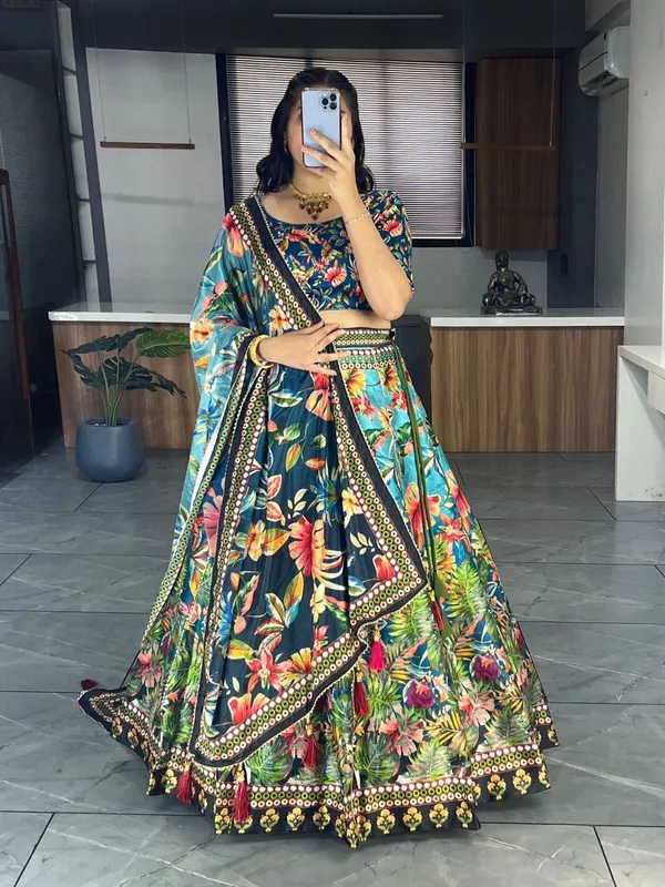 Blue_Wedding_Floral_Lehenga_Collection_For_Women