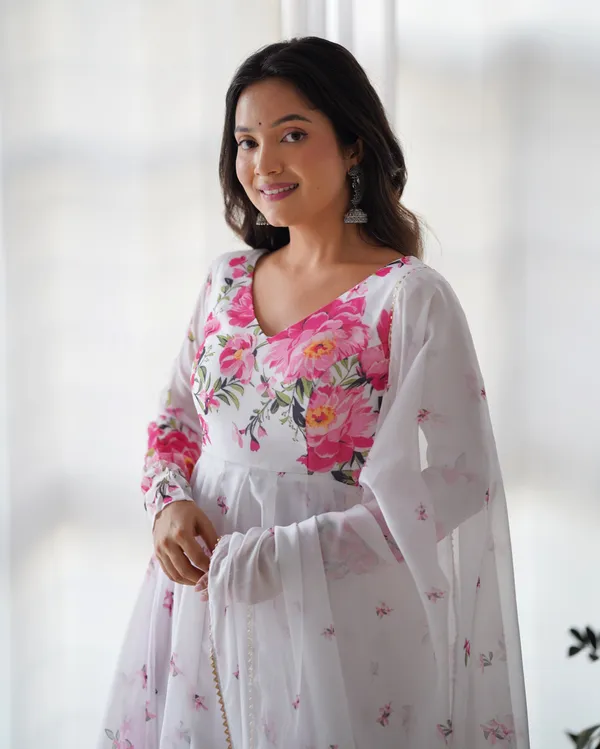 White_Floral_Organza_Silk_Fully_Flared_Anarkali_Suit_with_Dupatta_&_Pant