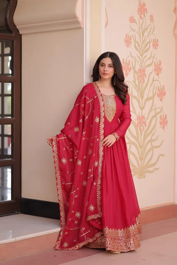 Red_Premium_Designer_Readymade_Gown_Collections