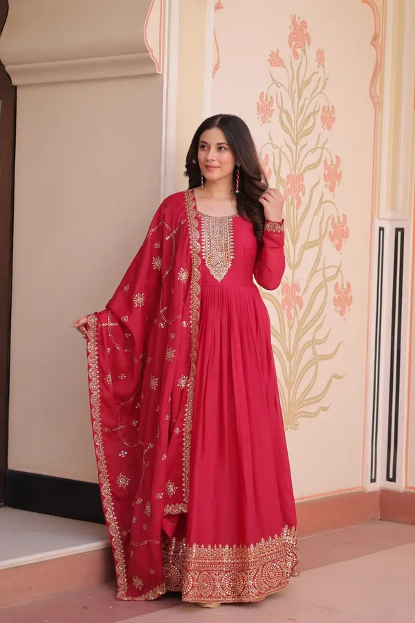 Red_Premium_Designer_Readymade_Gown_Collections