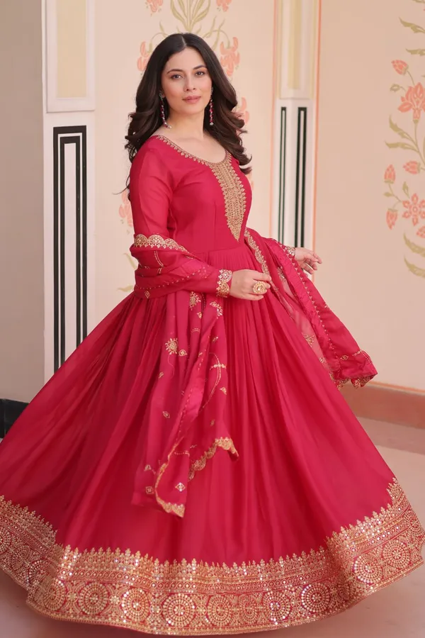 Red_Premium_Designer_Readymade_Gown_Collections