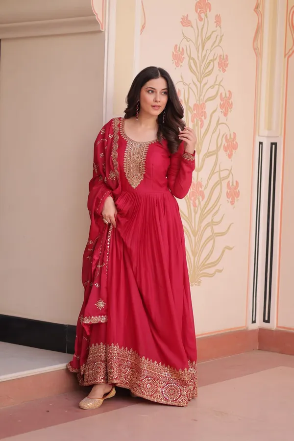 Red_Premium_Designer_Readymade_Gown_Collections
