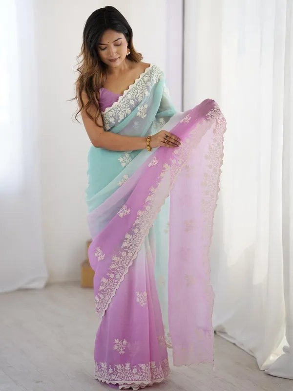 Aqua_&_Lavender_Trendy_Crunchy_Pedding_With_Heavy_Cotton_Thread_Embroidery_Work_Saree
