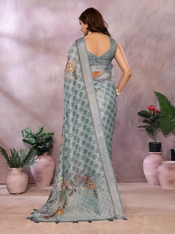 Greyish_Blue_Woven_Floral_Saree_For_Women
