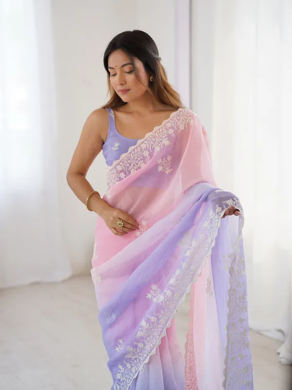 Pink_&_Lavender_Trendy_Crunchy_Pedding_With_Heavy_Cotton_Thread_Embroidery_Work_Saree