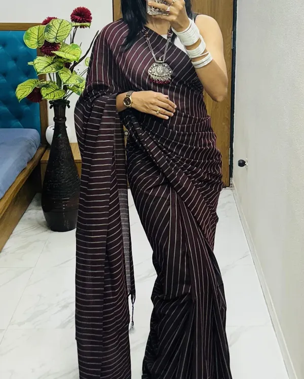 Deep_Maroon_Handloom_Harmony_Khadi_Elegance_Collection_Saree_For_Women