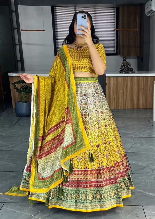 Yellow_Wedding_Floral_Lehenga_Collection_For_Women