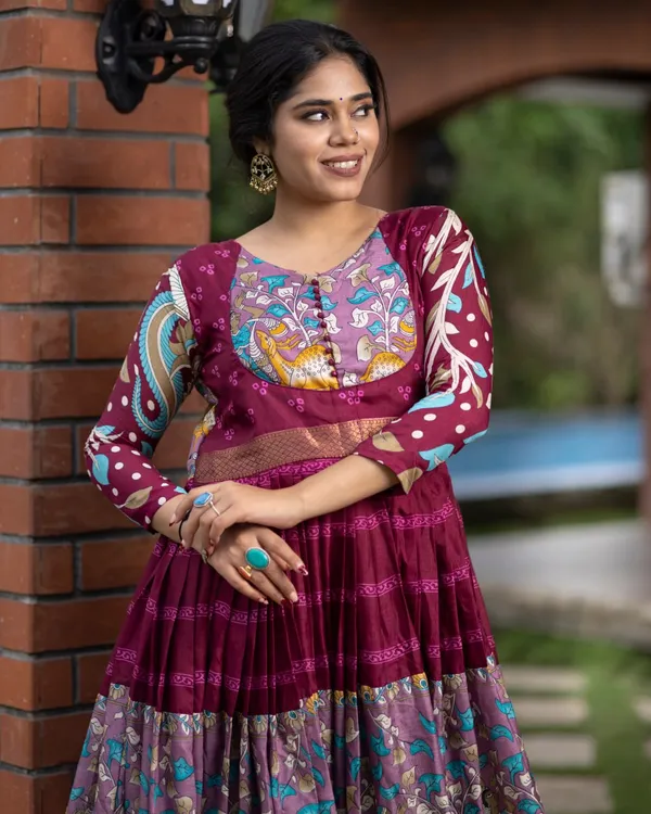 Wine_Latest_Trendy_Floral_Gowns_For_Festivals_And_Weddings