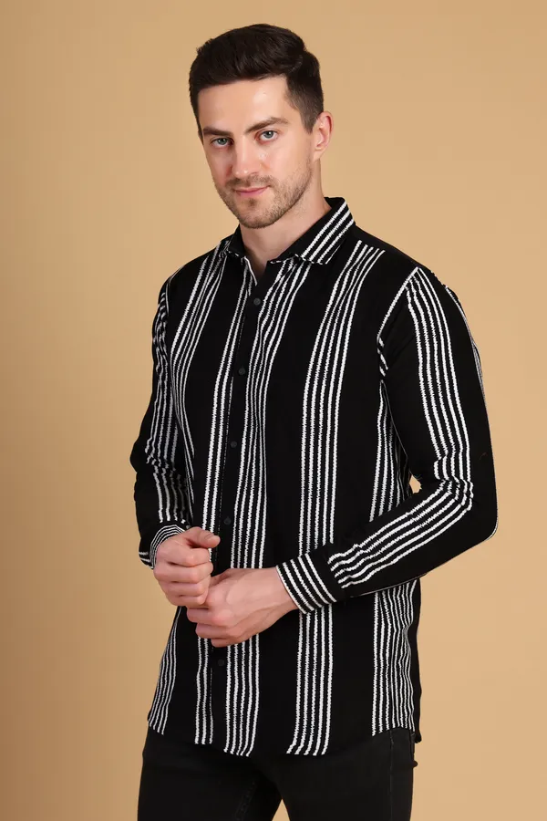 Black_Cotton_Long_Shirt_For_Men